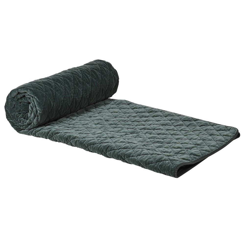 King Thyme Green Velvet Bedspread - Louise Jackson ...